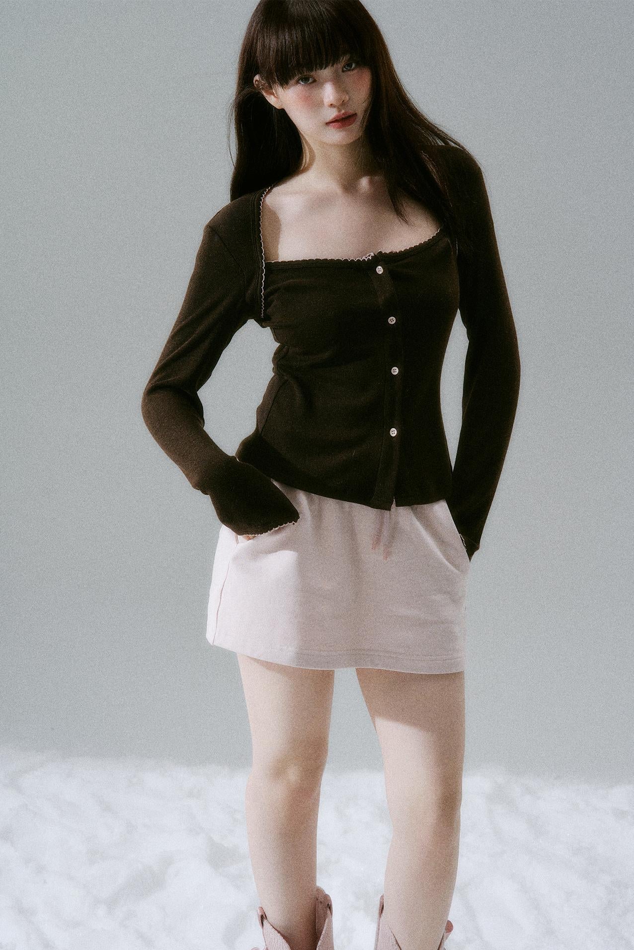 Open Neck Slim Top