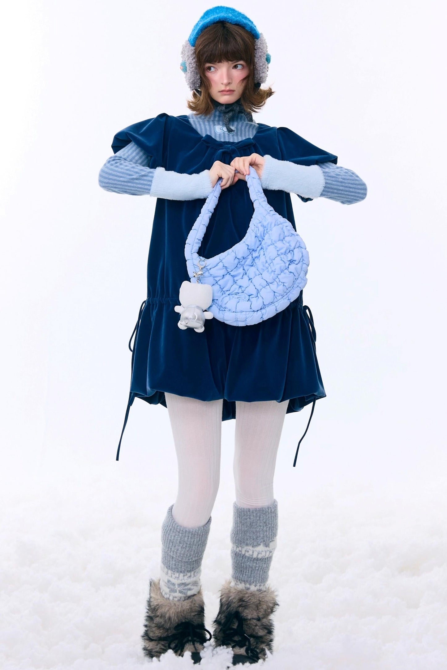 Dark Blue Velvet Dress