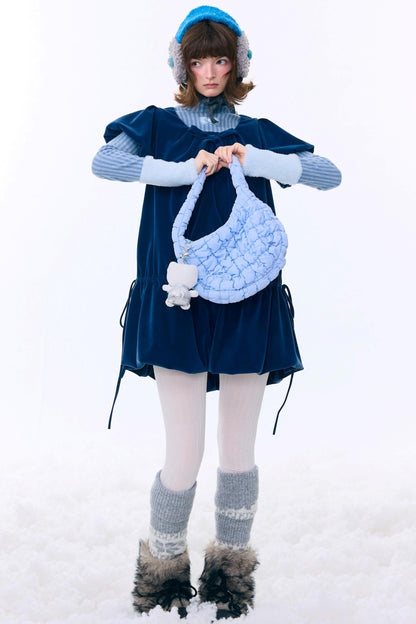 Dark Blue Velvet Dress