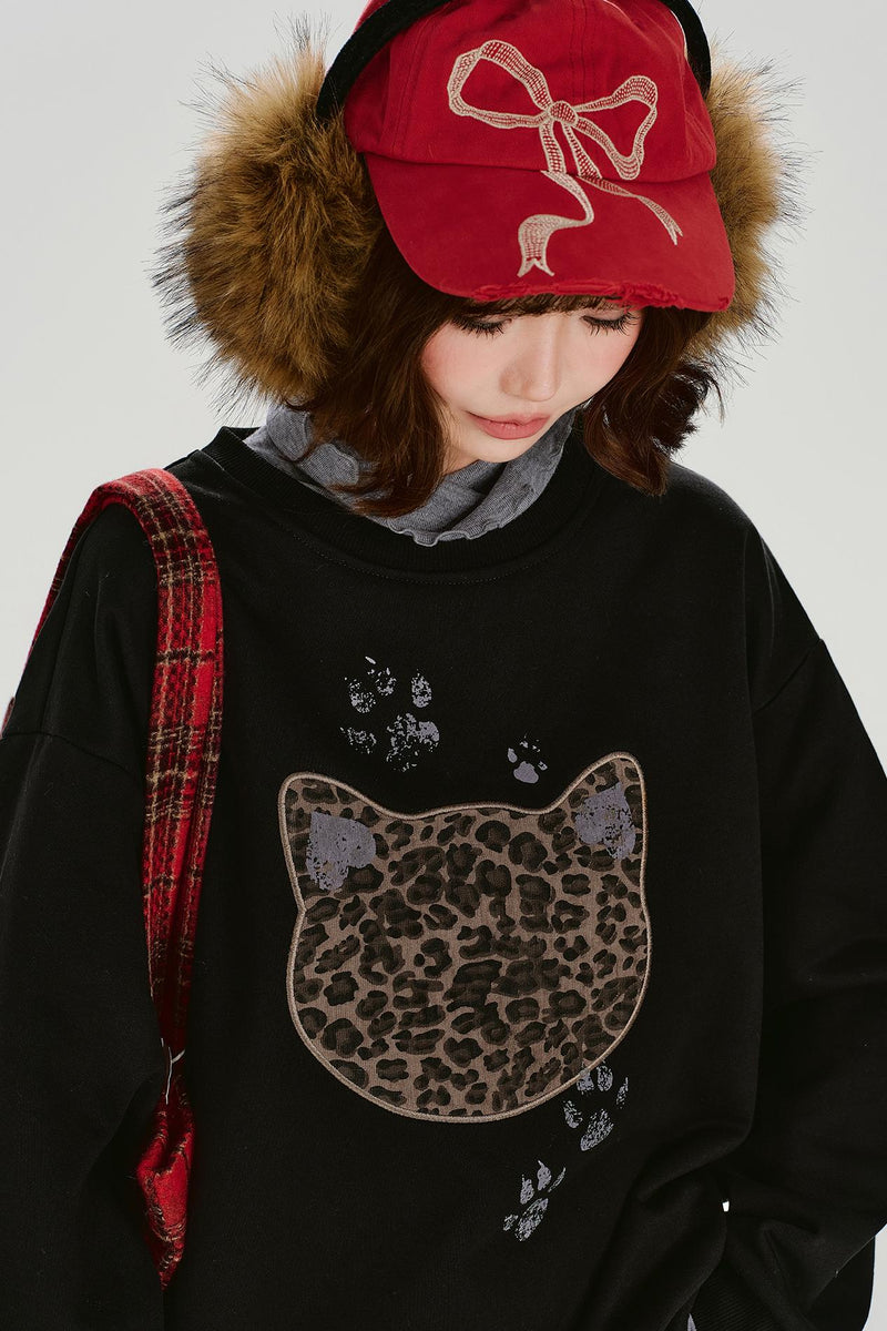 Retro Leopard Loose Mode Top
