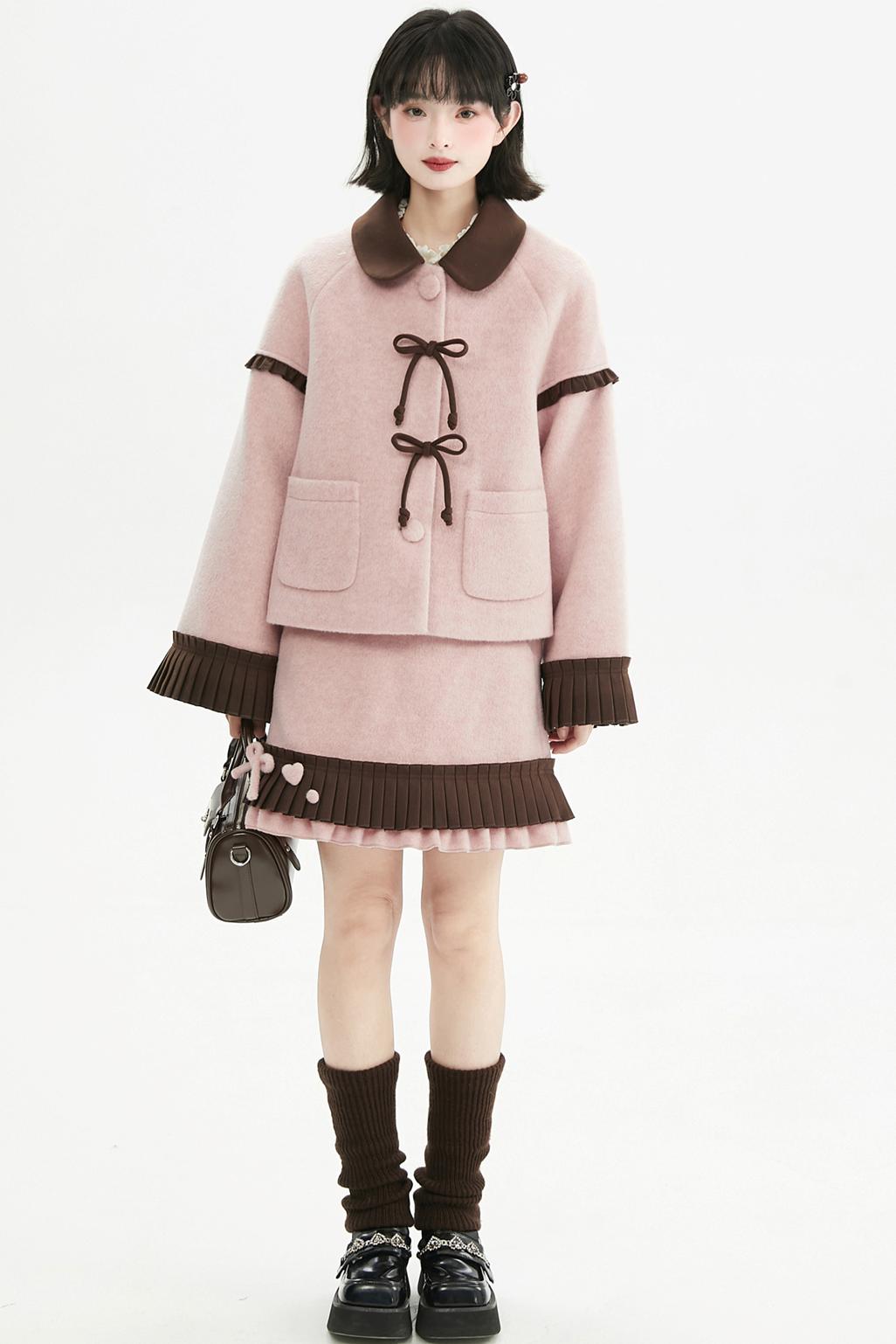 Retro Ribbon Doll Coat + Skirt