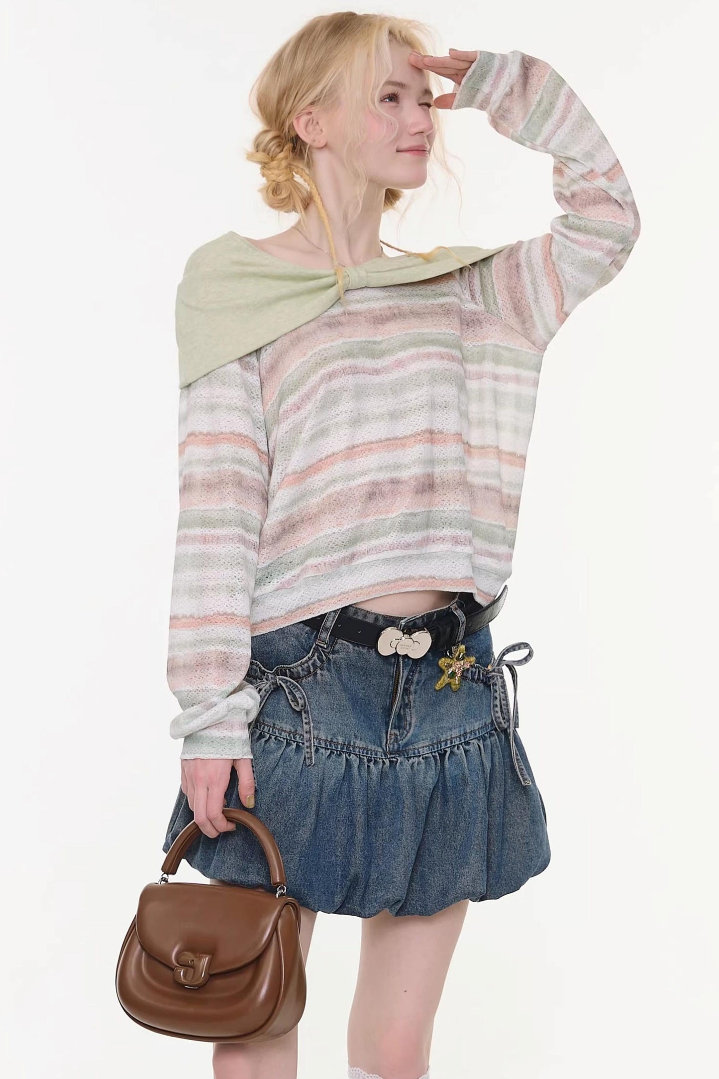 Striped Sweet Girly Tops