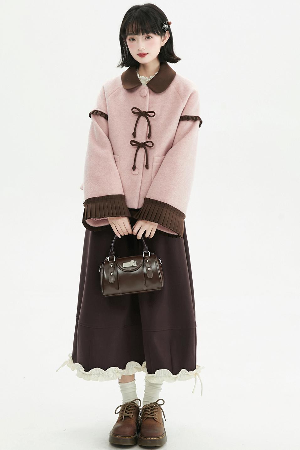 Retro Ribbon Doll Coat + Skirt