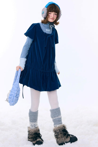 Dark Blue Velvet Dress