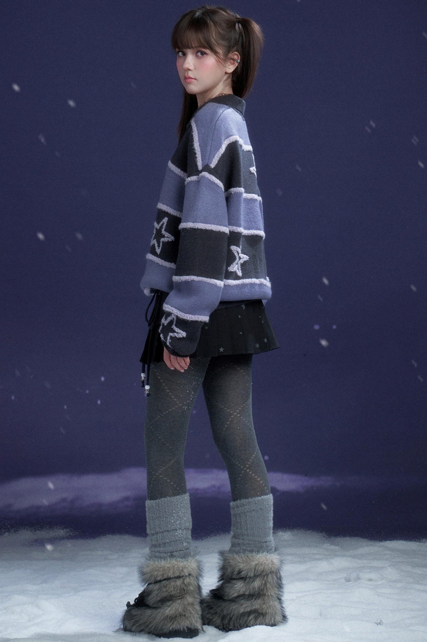 Border Star Jacquard Sweater
