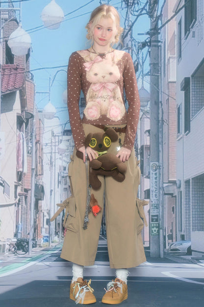 Dot Rabbit Print Top