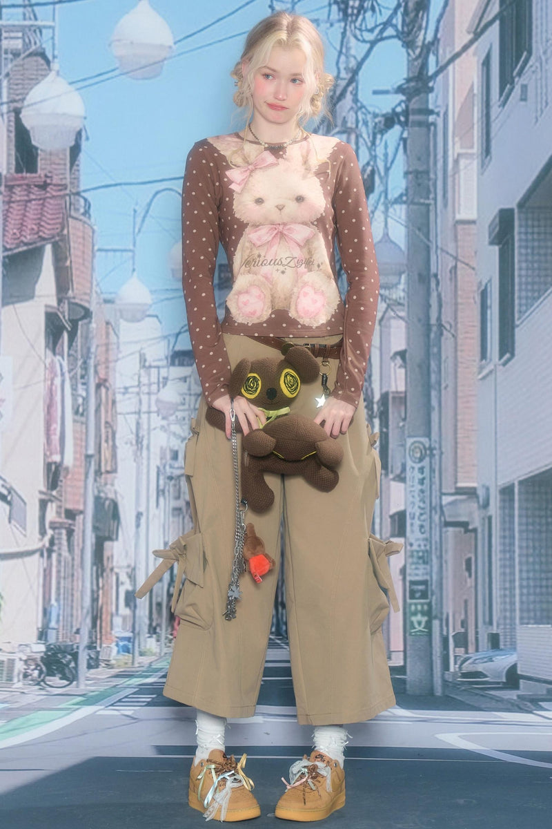 Dot Rabbit Print Top