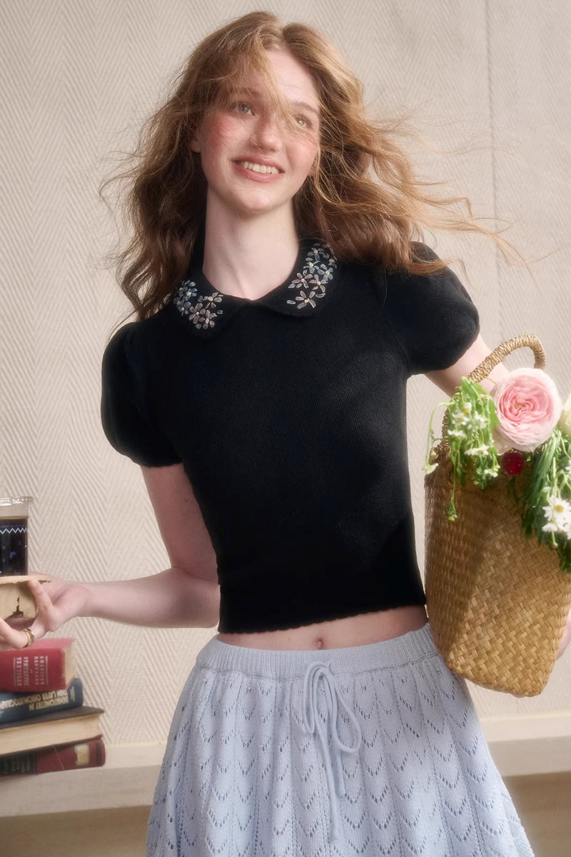 Frozen Flowers Fitted Top