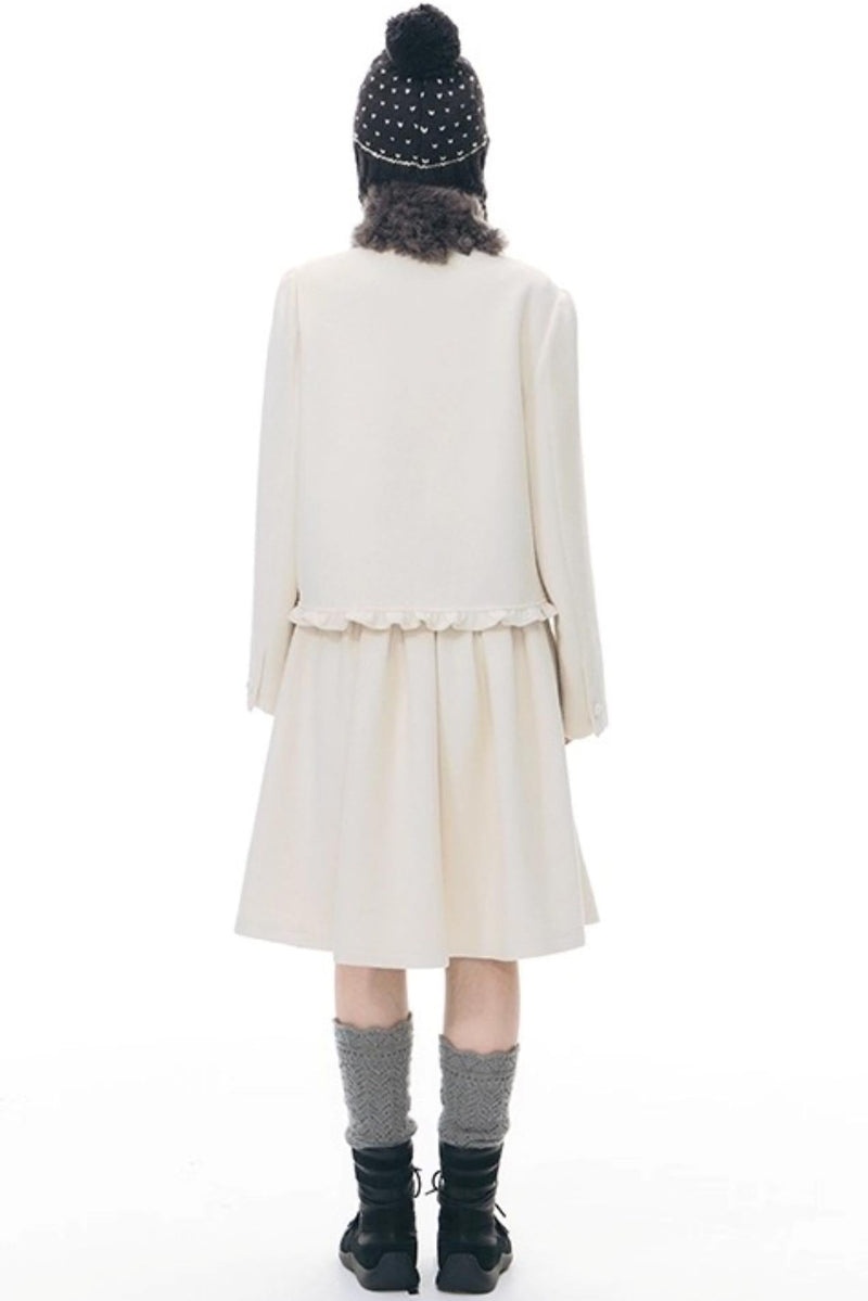Retro Top + Preppy Pleated Skirt + Scarf