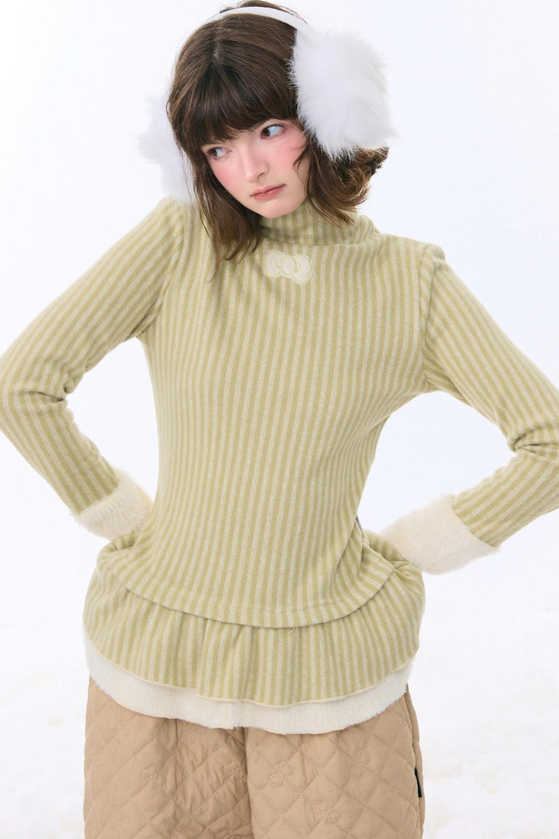 One-point Bow Peplum Top