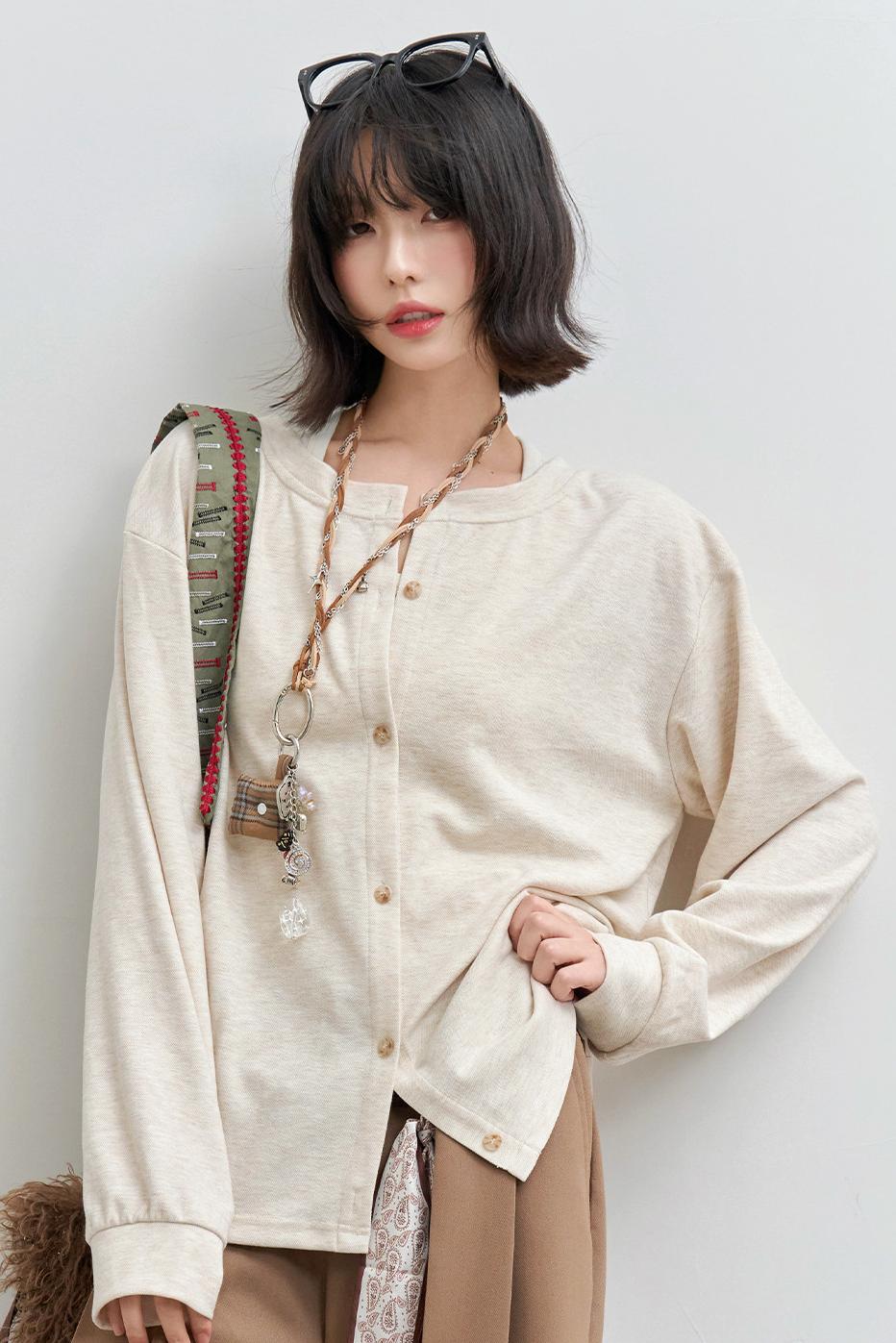 Reversible V-neck Cardigan