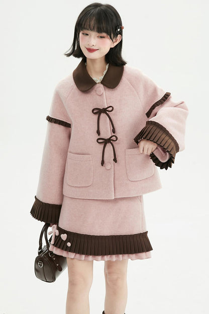 Retro Ribbon Doll Coat + Skirt