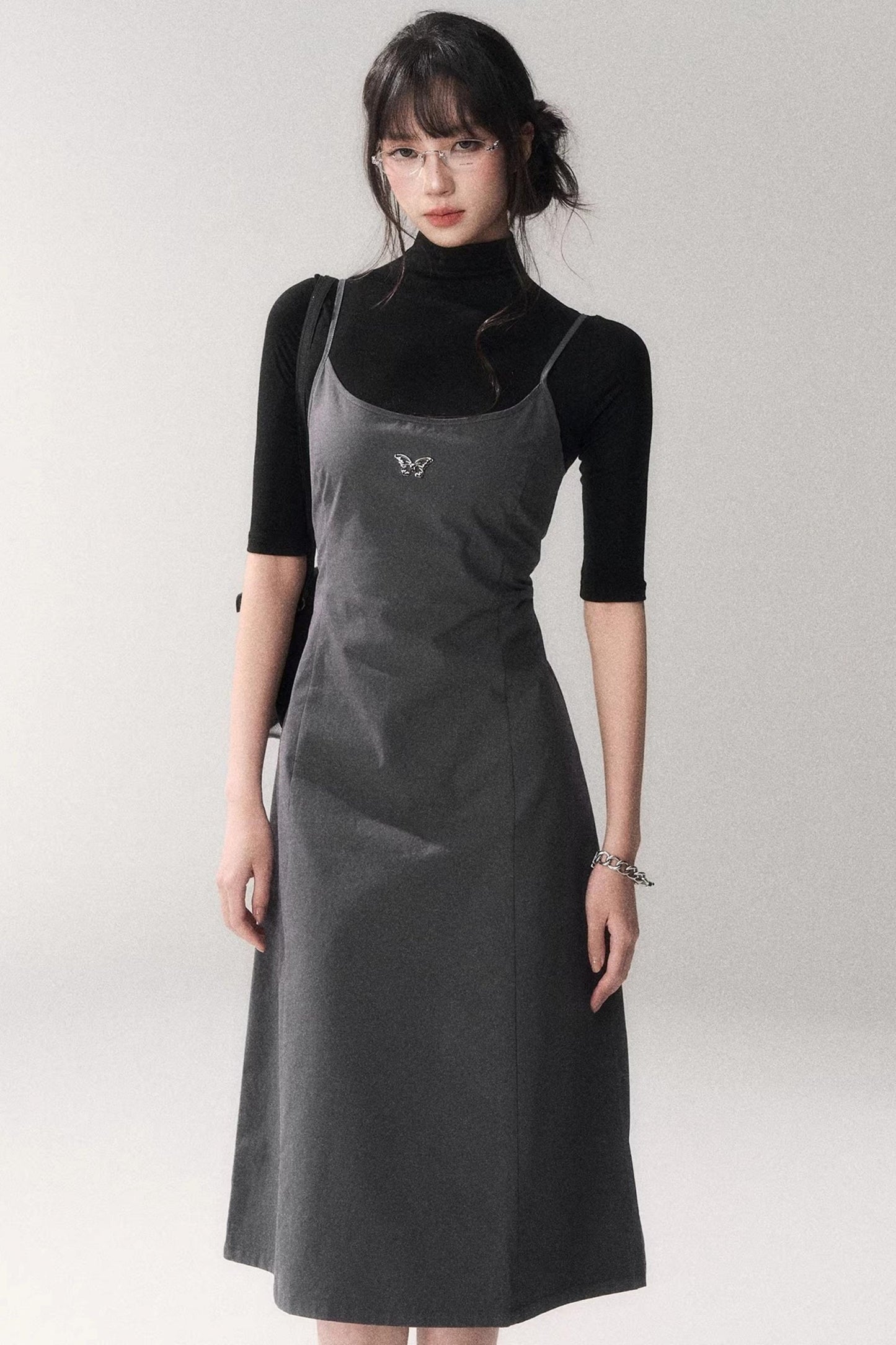 Retro Mid-sleeve Slim Top