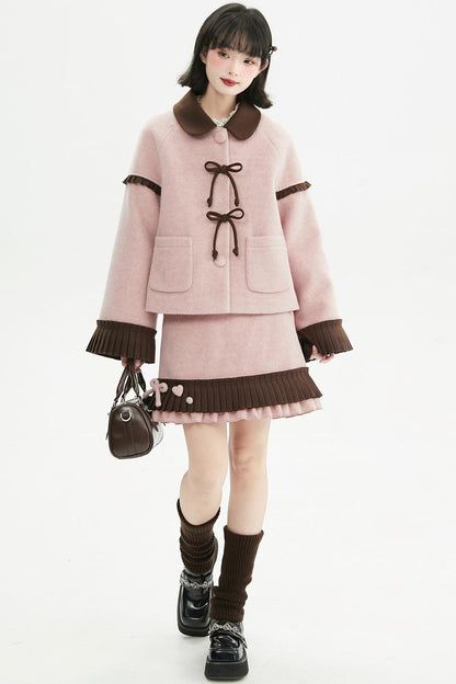 Retro Ribbon Doll Coat + Skirt