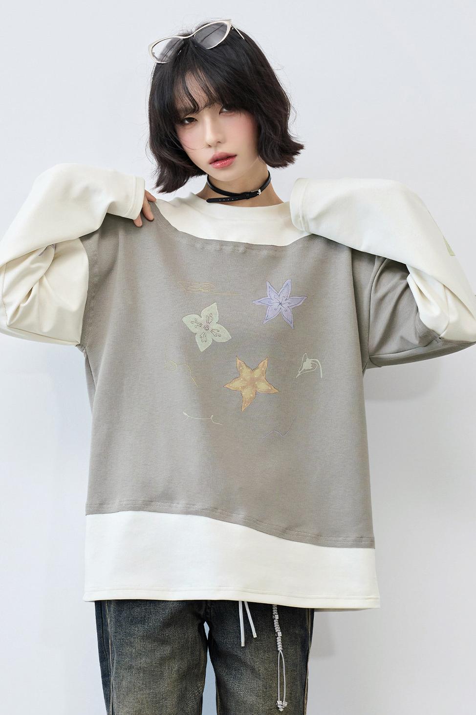 Gravity Hand-painted Color Block Top