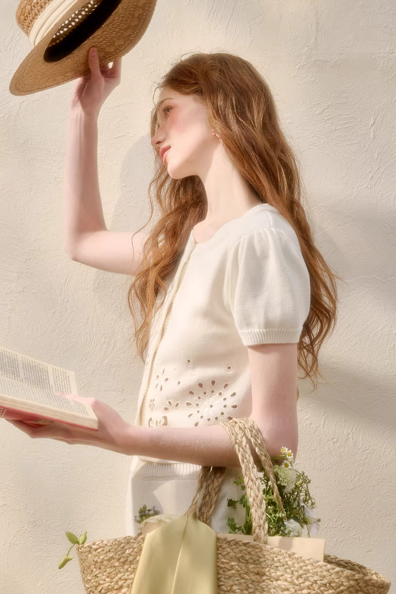 Puff Sleeve French Top + Skirt