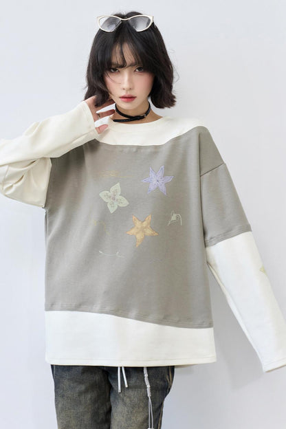 Gravity Hand-painted Color Block Top