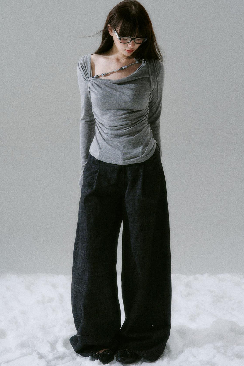Open Collar Tight Mode Top