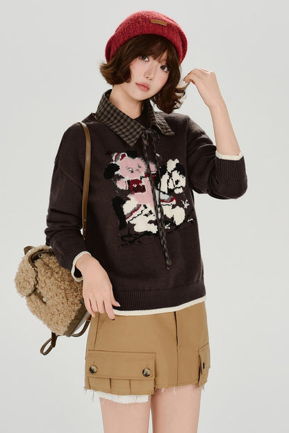 Retro Jacquard Soft Color Top