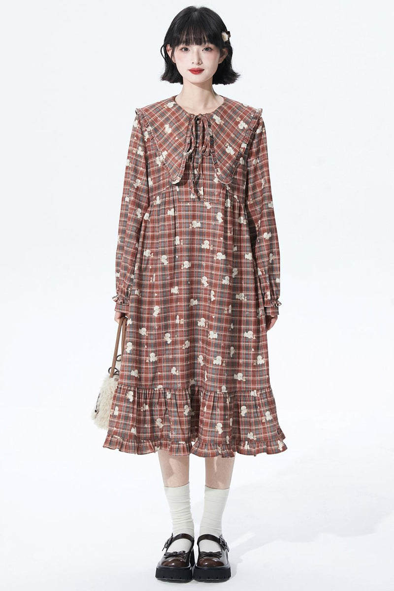 Retro Checker Puppy Dress