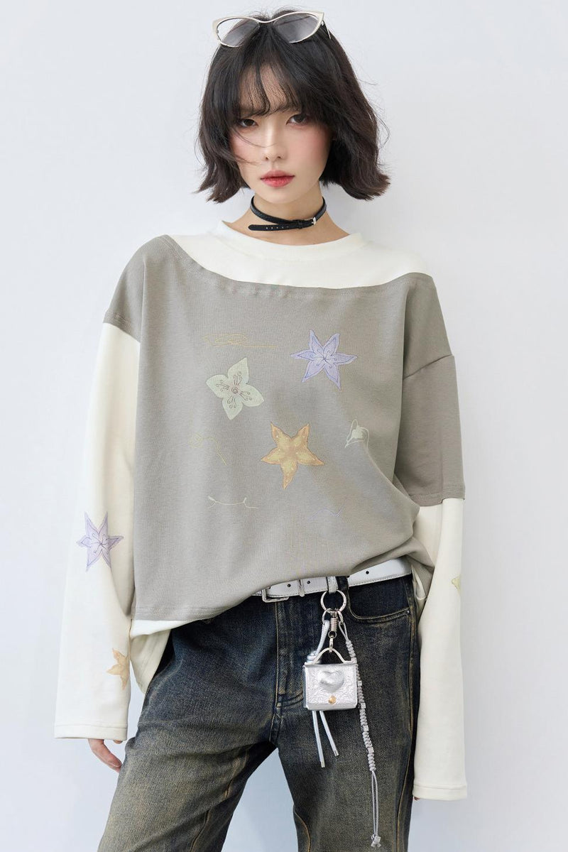 Gravity Hand-painted Color Block Top