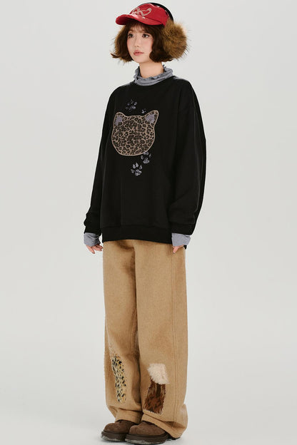Retro Leopard Loose Mode Top