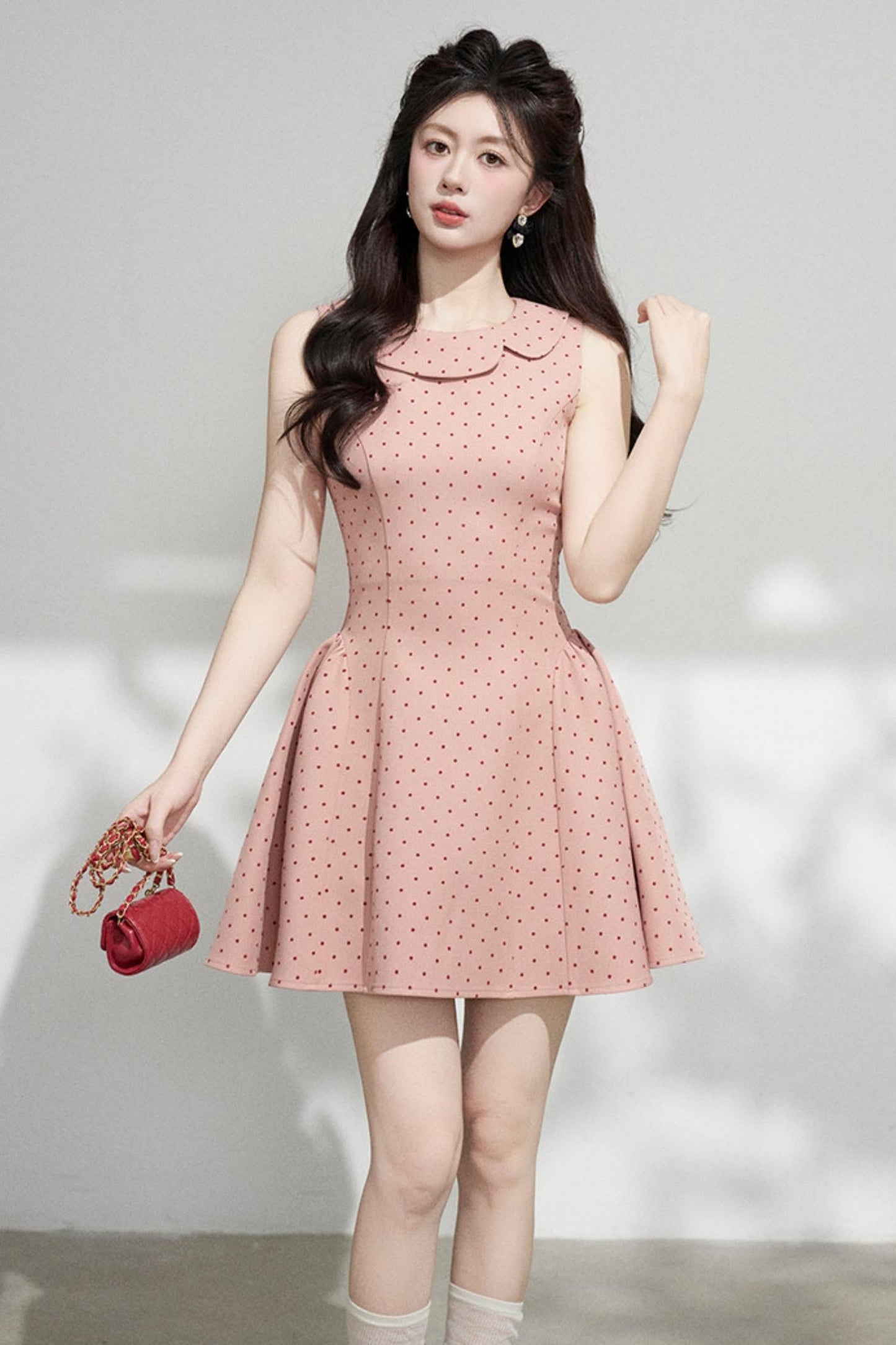 French Dot Dress + Cardigan