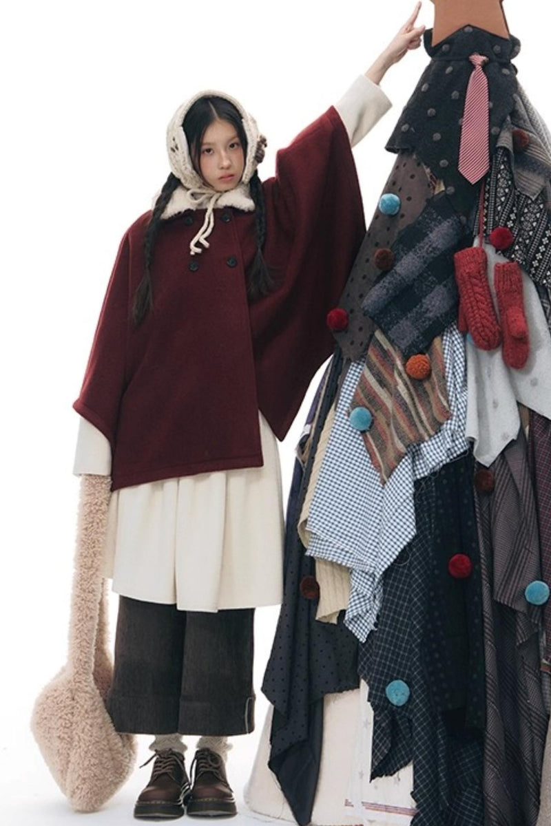 Retro Top + Preppy Pleated Skirt + Scarf