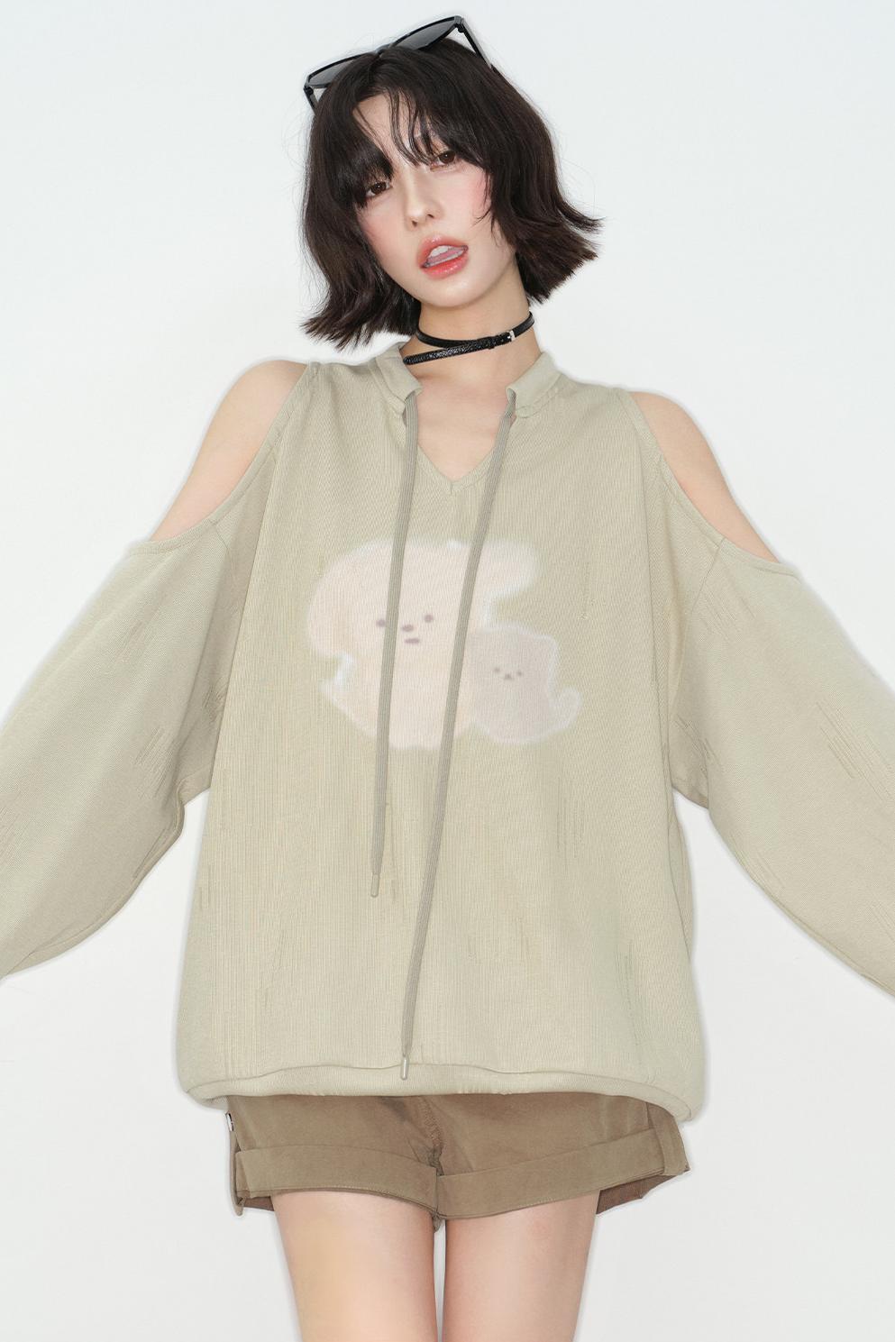 Off-shoulder Loose Top