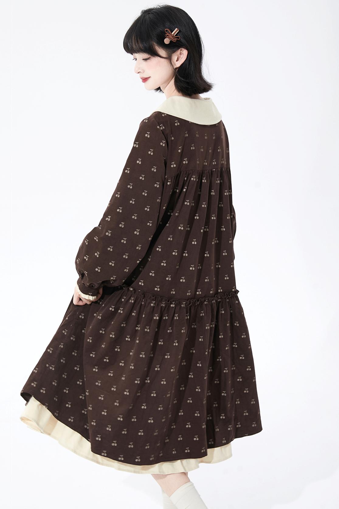 Cherry Doll Collar Retro Dress