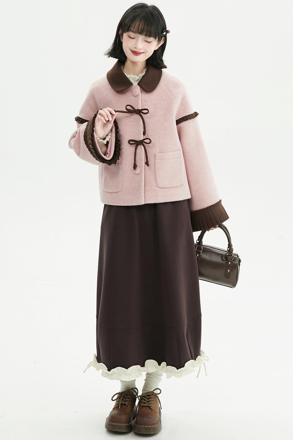 Retro Ribbon Doll Coat + Skirt