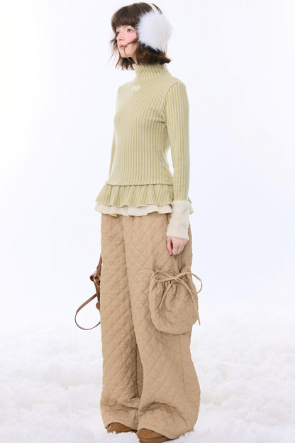 One-point Bow Peplum Top