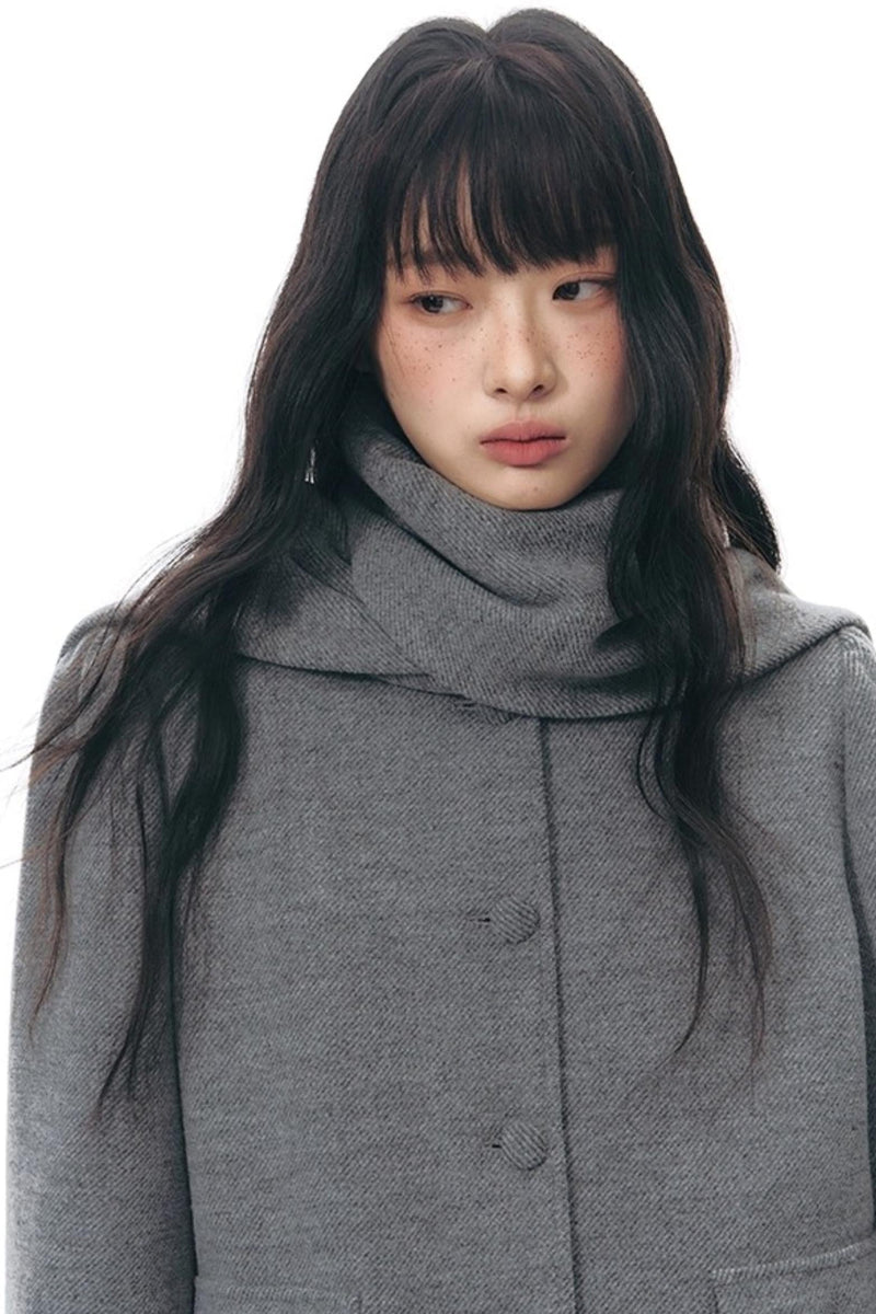 Retro Top + Preppy Pleated Skirt + Scarf