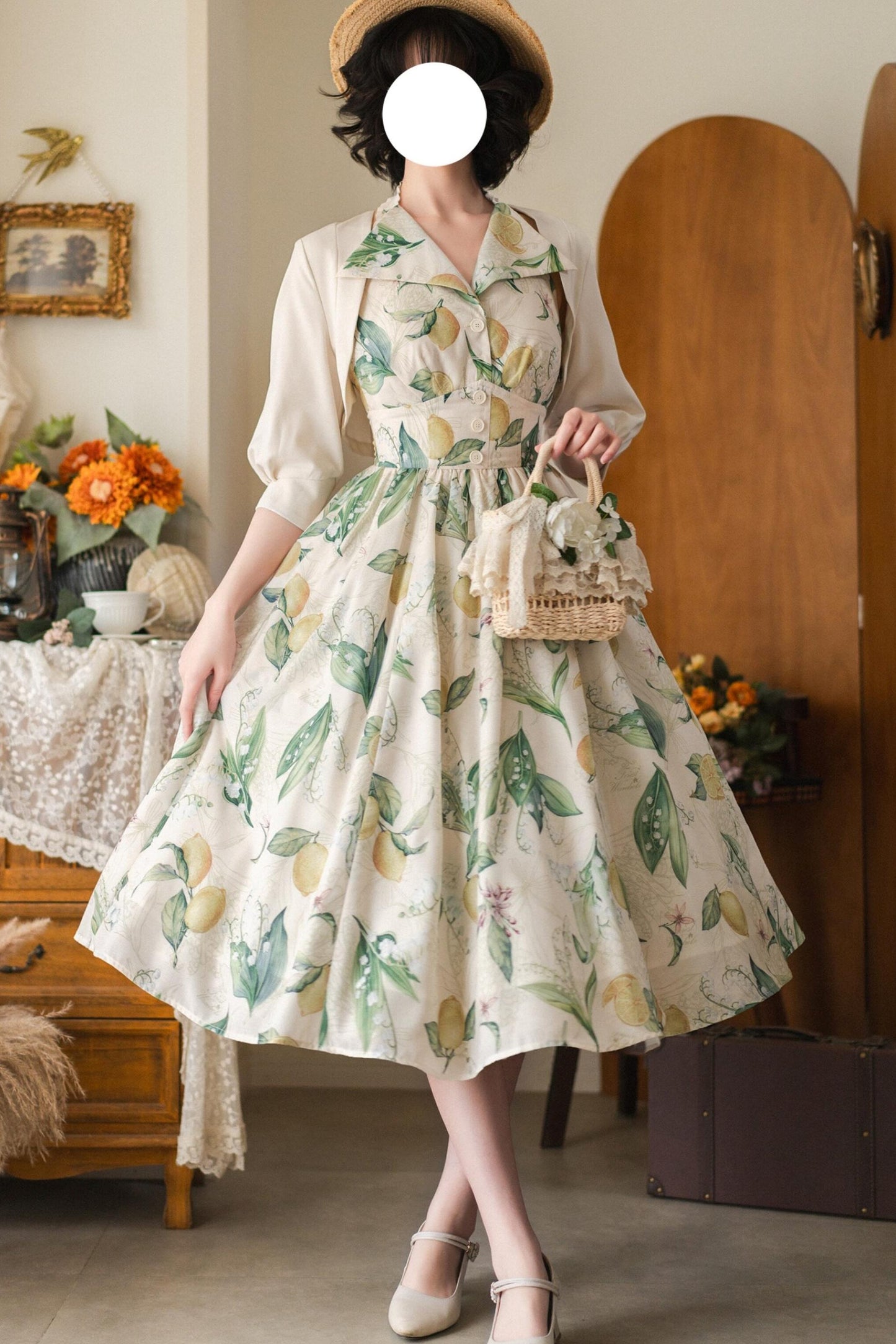 Retro Halter Neck French Flare Dress