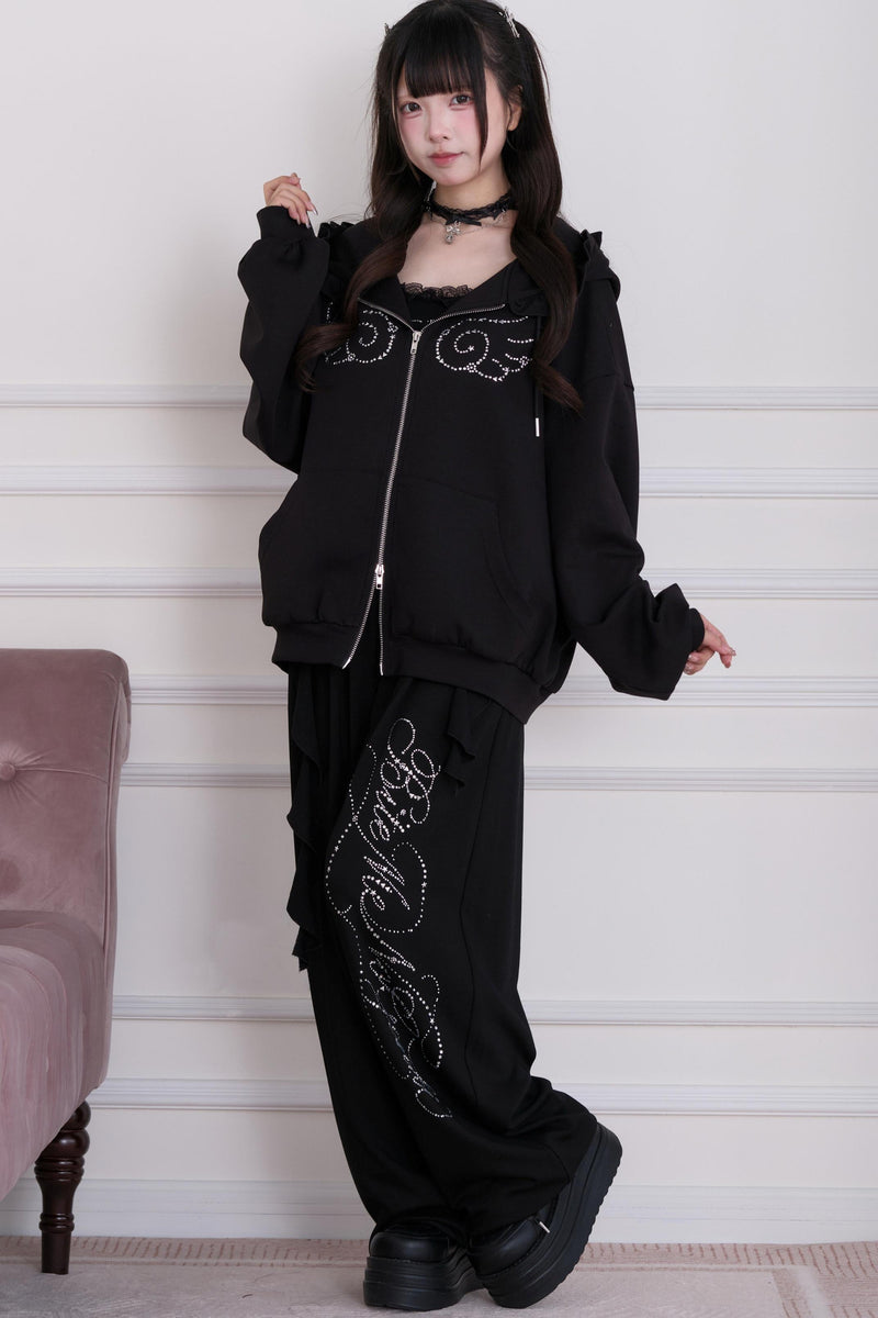 Lace Subculture Hooded Sweatshirt + Camisole + Shorts + Long Pants