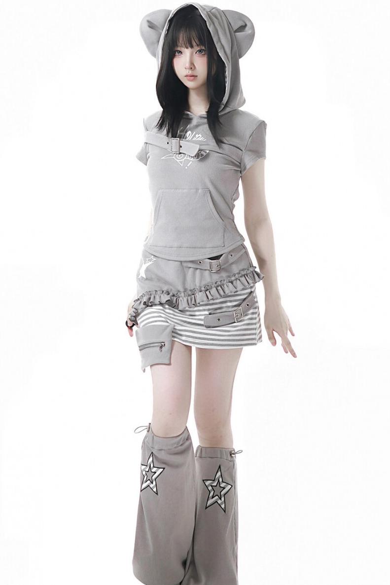 Koala Ribbed Summer Dress + Top + Skirt + Leg Warmers