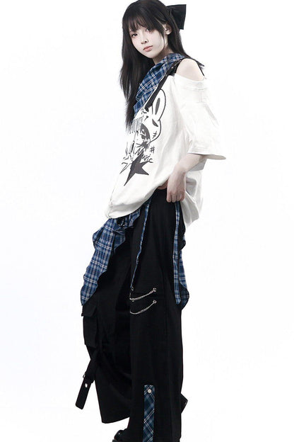 Subculture Punk Dark Kawaii Top + Skirt + Pants
