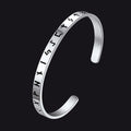 Norse Viking Runes Bangle Cuff Bracelet for