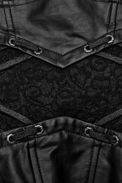 Black Stitching Lace Lace-up Underbust Gothic Corset