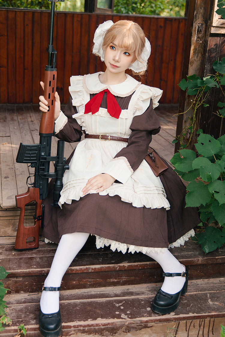 [violent Maid] Long Puff Sleeves Bowknot Classic Lolita Dress 2 Colors