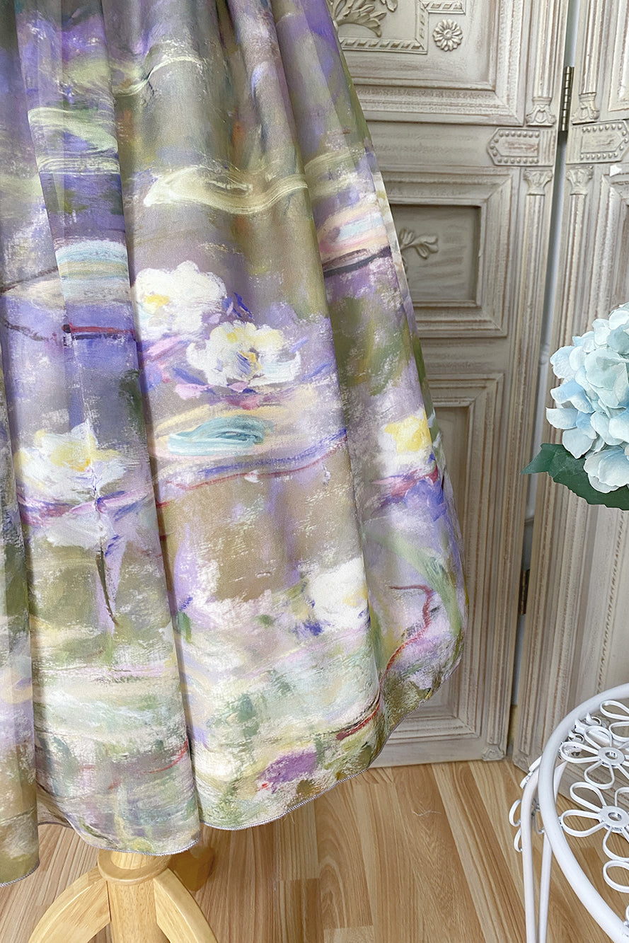 Marble Resort Chiffon Print Dress