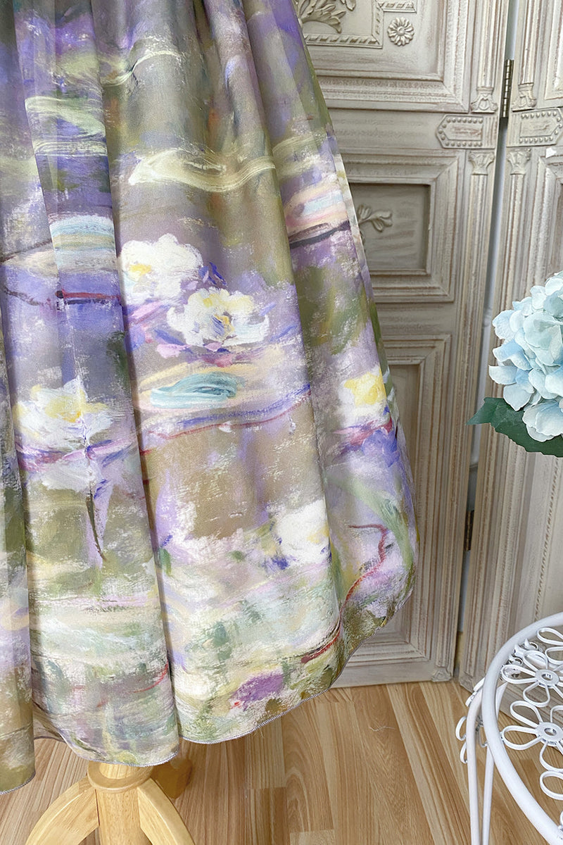 Marble Resort Chiffon Print Dress