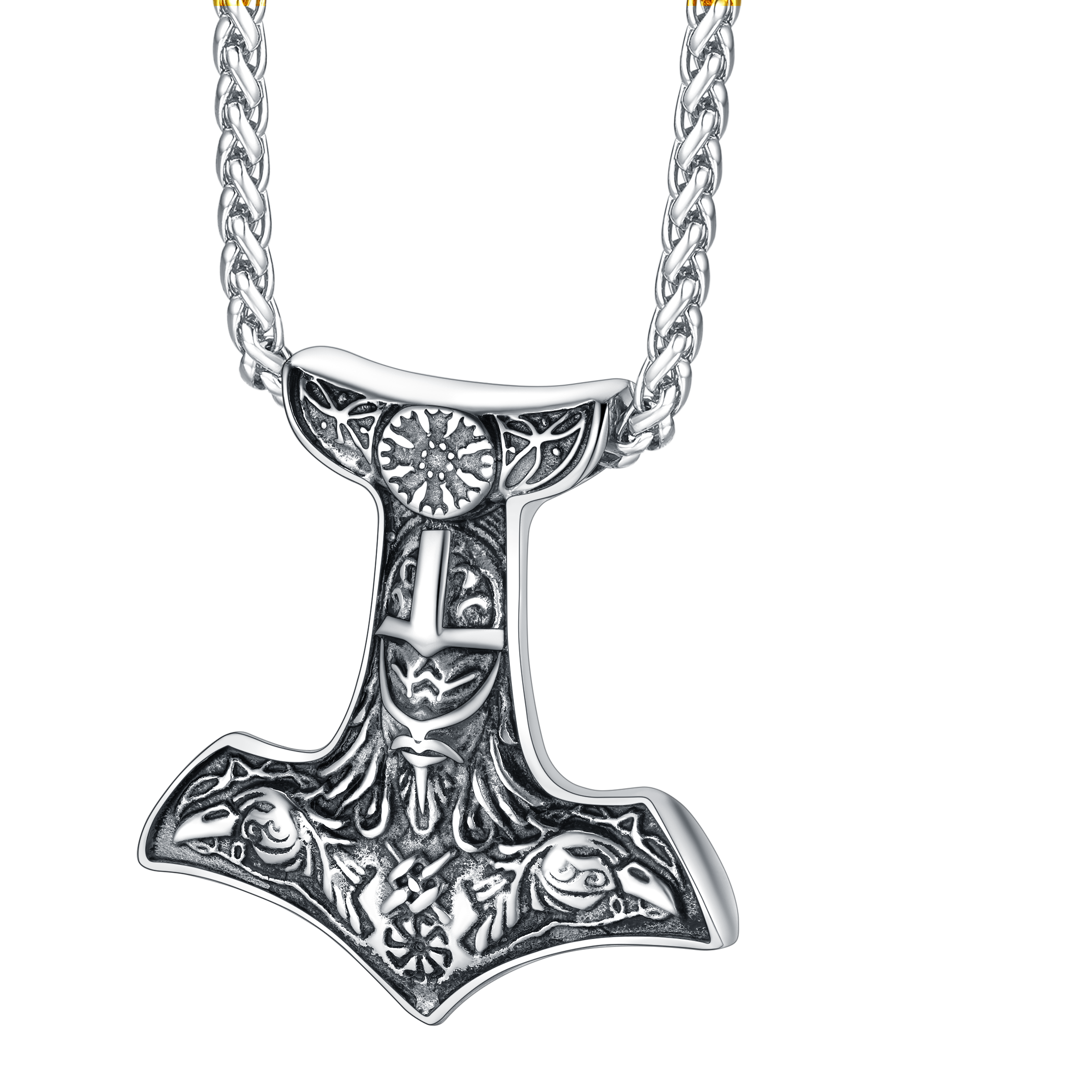 Viking Thor's Hammer Necklace Odin Mjolnir Pendant for