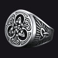 Viking Celtic Knot Signet Ring for