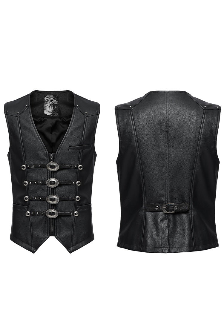 Black Rivet Buckle Gothic Vest