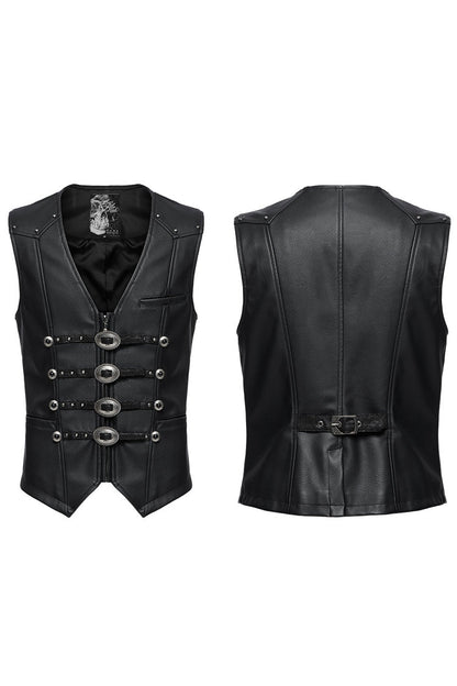 Black Rivet Buckle Gothic Vest