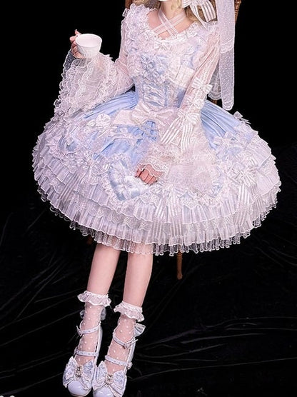[pre-order Deadline: April 3] Pure Sweet Rose Fantasy Tiered Lolita Dress