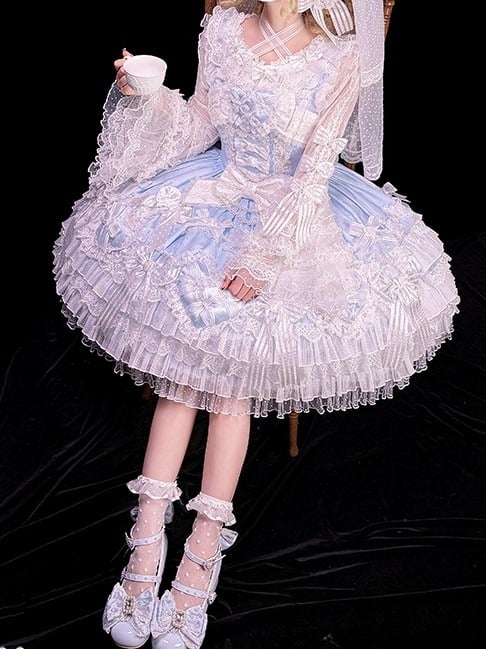 [pre-order Deadline: April 3] Pure Sweet Rose Fantasy Tiered Lolita Dress