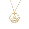 Crescent Moon Triquetra Dangle Necklace