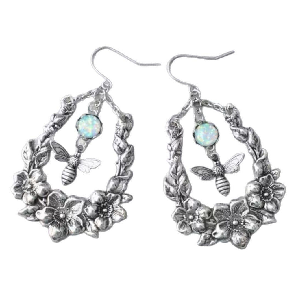 Sacred Bee Blossom Opal Earrings